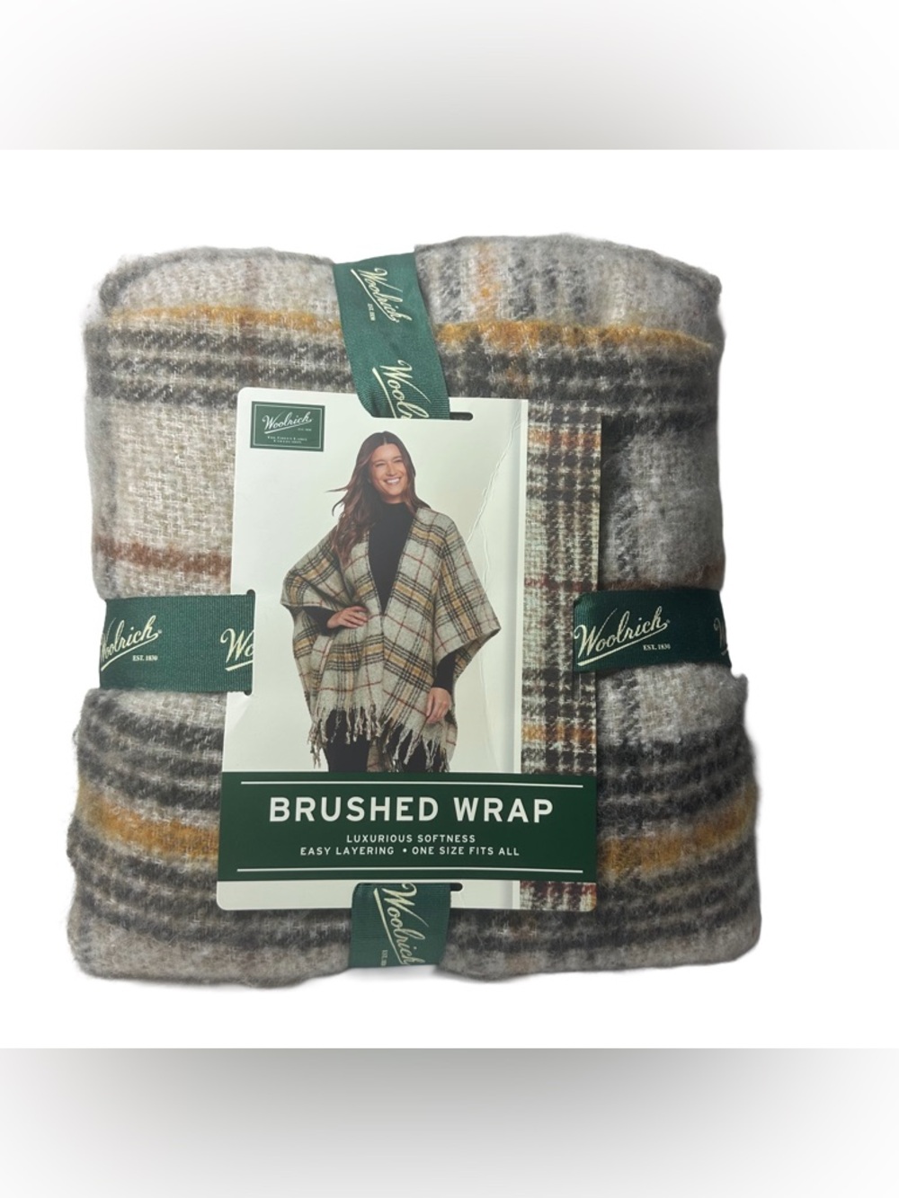 Woolrich Brushed Wrap Green Label One Size Yellow ( Beige Brown Rust Mustard )